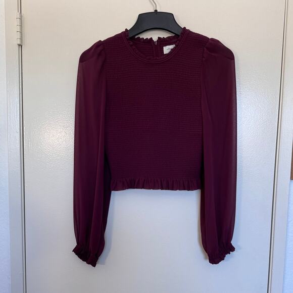 Aritzia Wilfred Tempest Blouse in Garnet Red Size Large - Picture 3 of 5